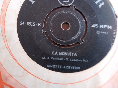 Vinilo Single De Ginette Acevedo   La Monjita ( M -50