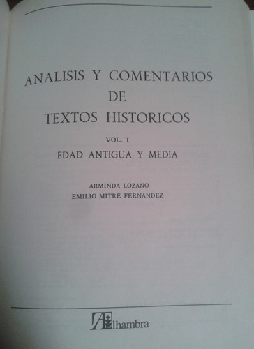 Análisis Y Comentarios De Textos Históricos