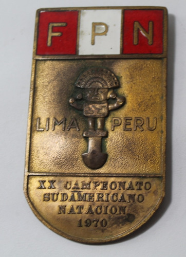 Placa Sudamericano Natación Peru 1970