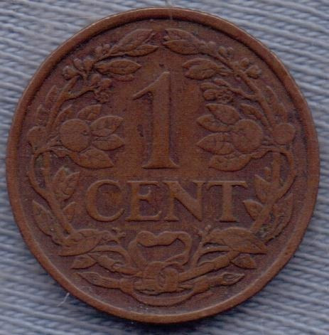 Imagen 2 de 2 de Holanda 1 Cent 1926 * Reinado De Wilhelmina I *