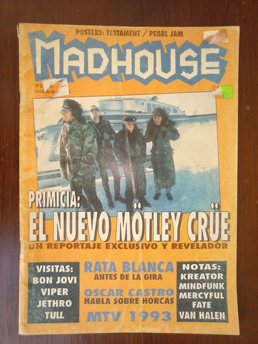 Madhouse N°37 - Motley Crue * Poster Testament Y Pearl Jam