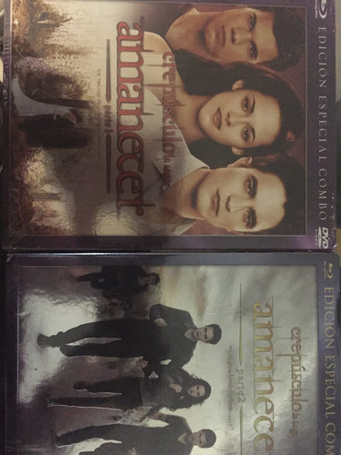 Peliculas Saga Crepusculo Amanecer Parte 1 Y 2 Blu Ray