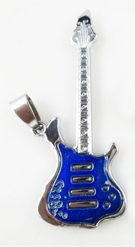 Cadena Con Pendiente De Guitarra Azul Skpalace