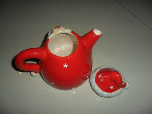 Bule Papai Noel Porcelana Perfeito Grande
