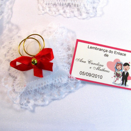 Almofadinhas Lembrancinha Casamento Cor Vermelho - 150 Unid