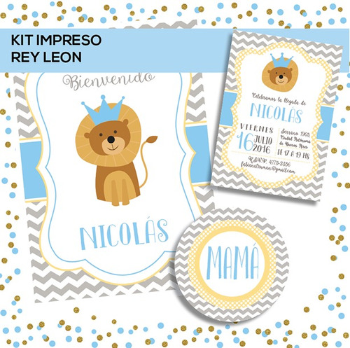 Kit Baby Shower / Cumple Primer Añito Nene Listo Para Usar