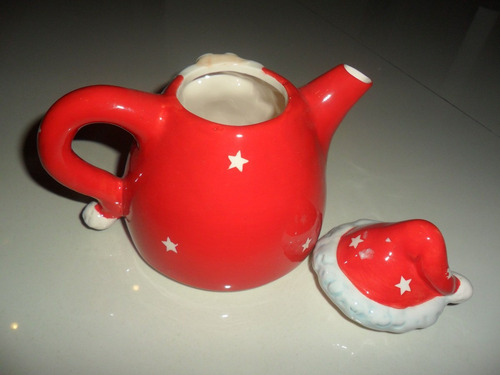 Bule Papai Noel Porcelana Perfeito Grande
