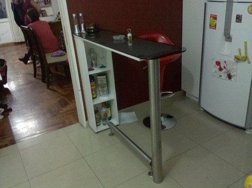 Imagen 6 de 6 de Barra, Desayunador, Acero Inoxidable, Vidrio Esmerilado