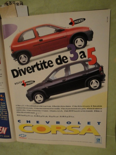 Publicidad Chevrolet Corsa 3 Y 5 Puertas Año 1995