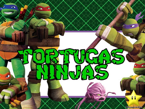 Kit Imprimible Tortugas Ninja Diseñá Tarjetas Cumples Y Mas
