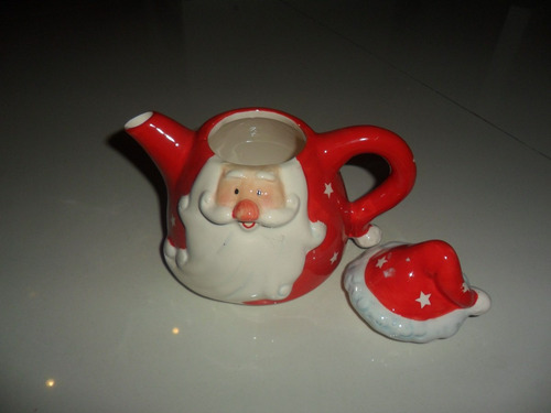Bule Papai Noel Porcelana Perfeito Grande