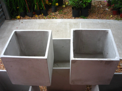 Maceta Fibrocemento Cubo Bajo 50x50x30
