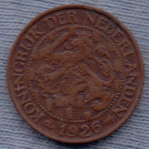 Holanda 1 Cent 1926 * Reinado De Wilhelmina I *