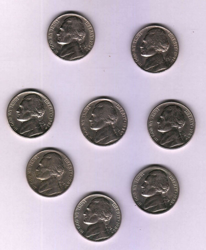 Lote G De 8 Moedas Five Cents Anos 1980 (Usado)