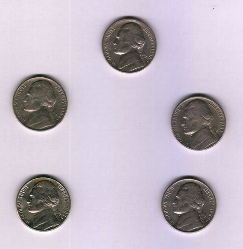 Lote I De 5 Moedas Five Cents Anos 1980 (Usado)