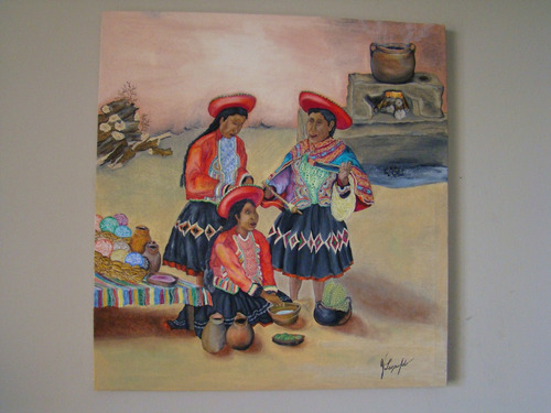 Pintura Al Oleo Del Pintor Jleopoldo 48x51 Serie El Cusco