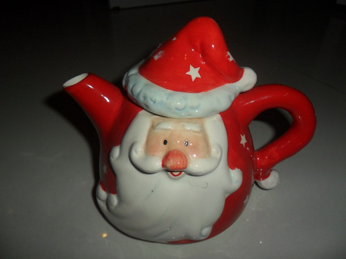 Bule Papai Noel Porcelana Perfeito Grande