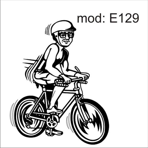 Adesivo E129 Esporte Ciclismo Ciclista Pedalando Bicicleta