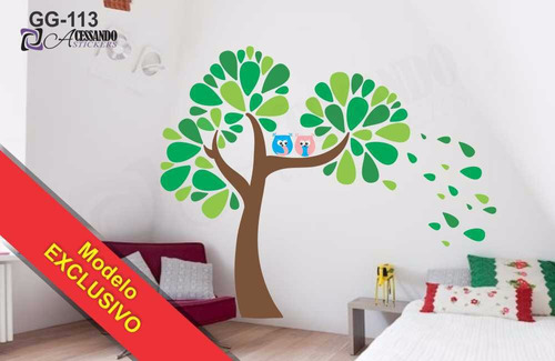 Adesivo Decorativo Quarto Infantil Arvore Com Coruja