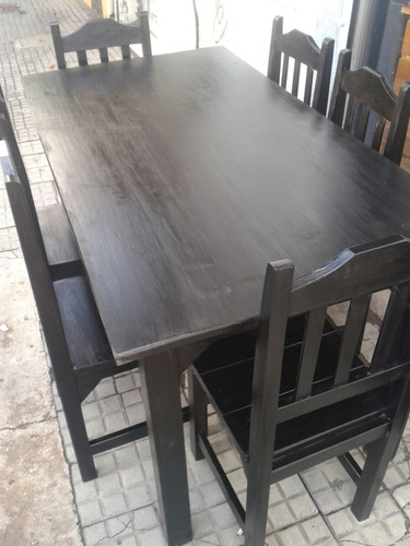 Juego De Comedor 6 Sillas En Madera Maciza