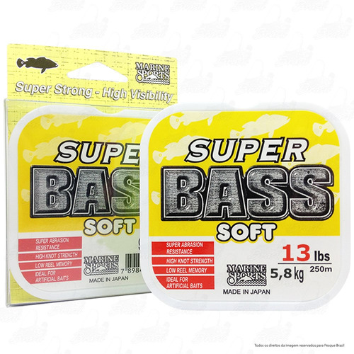 Linha Super Bass Yellow (amarela) Marine Sports 0,285mm 13lb