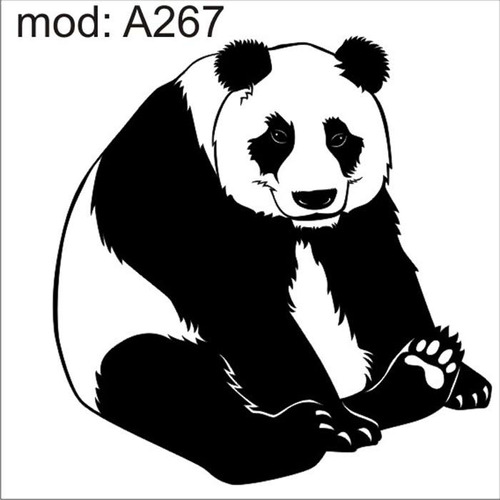 Adesivo A267 Urso Panda Preto E Branco Gordo Fofo Sentado