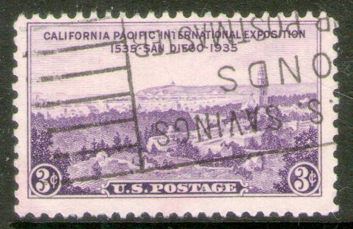Estados Unidos Sello Usado Exposición Del Pacífico Año 1935