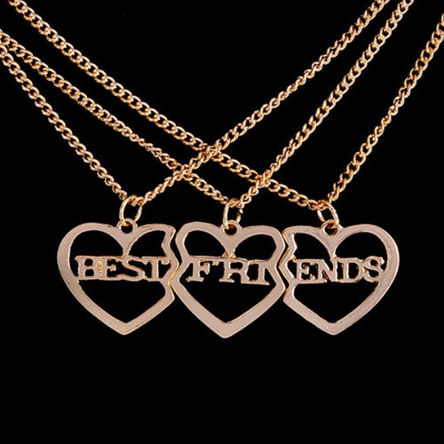 Best Friend Bff Triple Dije Doble Collar Mejores Amigas 3x1