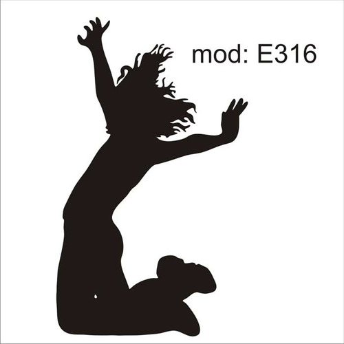 Adesivo E316 Desenho Abstrato Dança Dançarino Rockeiro