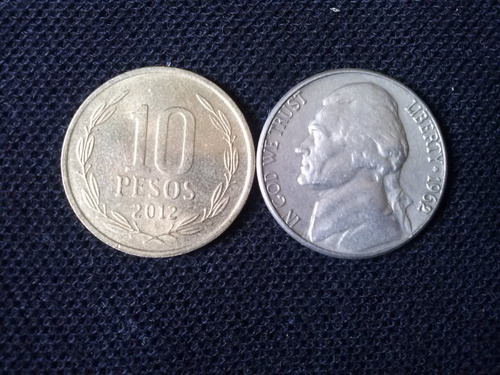 Moneda Estados Unidos Five Cents Níquel 1962 Ceca D