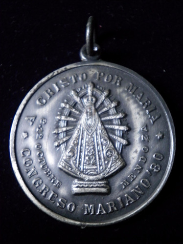 Medalla Virgen Maria Juan Paulo 2 Congrso Mariano Mendoza 80