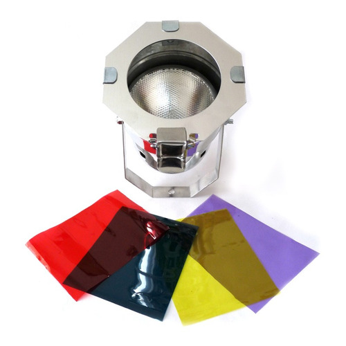 Imagem 2 de 5 de 4x Canhão Refletor Par38 Com Lâmpada 120w + Gelatina 220v