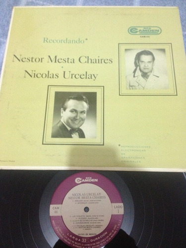 Nestor Mesta Chaires Nicolas Urcelay Recordando Disco Vinil 