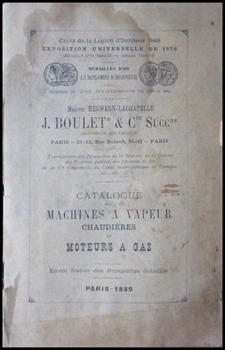 Catálogo Antiguo Máquinas A Vapor -j. Boulet & Cie. 23115