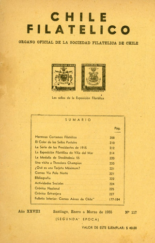Revista Chile Filatélico Nº 117 - Enero-marzo 1955