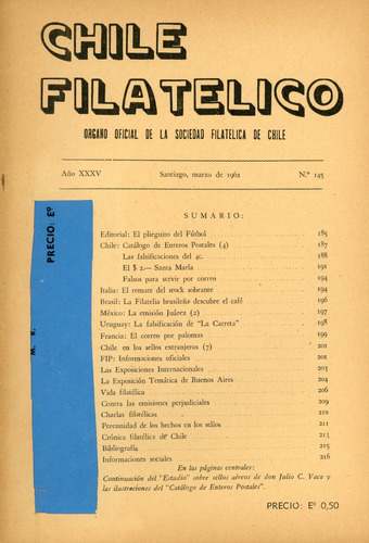 Revista Chile Filatélico Nº 145 - Marzo 1962