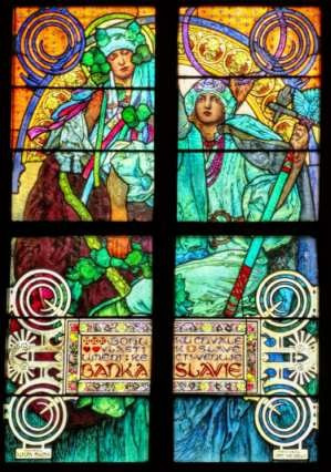 Lámina 45 X 30 Cm Vitral De Alfons Mucha En Catedral Praga Mercado Libre