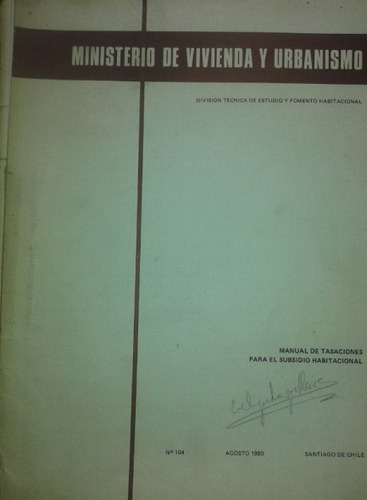M. Tasaciones Subsidio Habitacional / Agosto 1980 / N° 104
