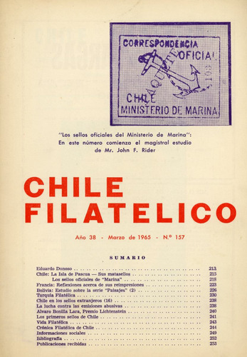 Revista Chile Filatélico Nº 157 - Marzo 1965