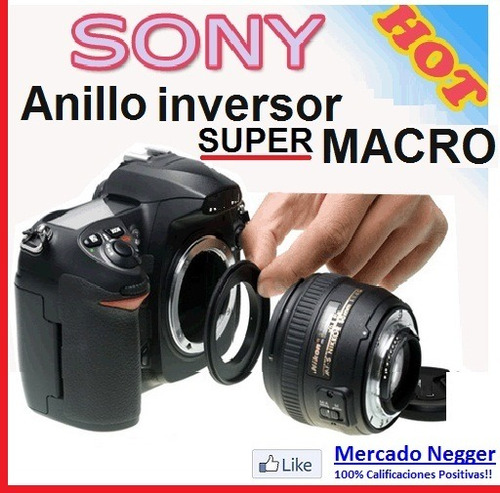 Anillo Inversor Para Camaras Reflex Sony A57, A37 (d 55mm)