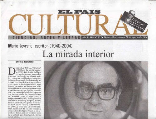 Atipicos Mario Levrero Dossier El Pais Cultural 2006 Escaso