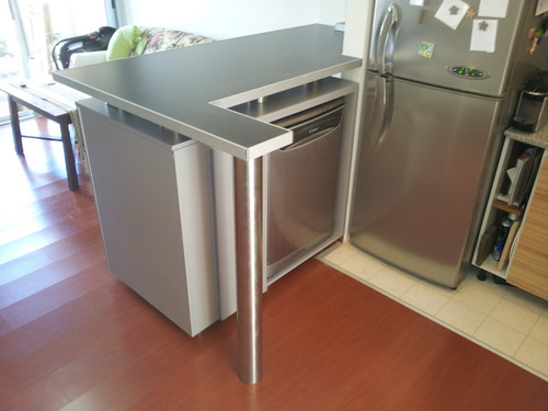 Imagen 1 de 5 de Desayunadores Columnas Acero Inoxidable, Porta Lava Vajilla