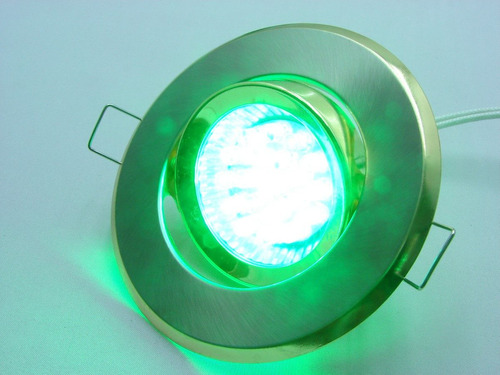 Kit Spot Direcionável Prata + Lampada 20 Leds Verde