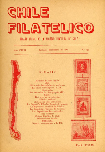 Revista Chile Filatélico Nº 139 - Septiembre 1960