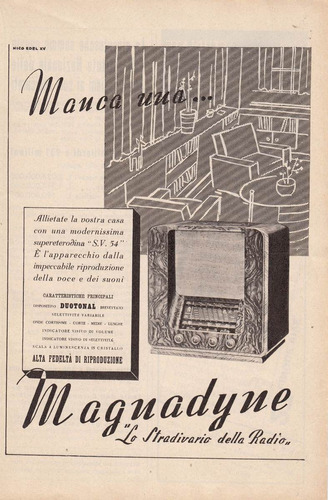1938 Publicidad Italia Era Fascista Radios Magnadyne (1)