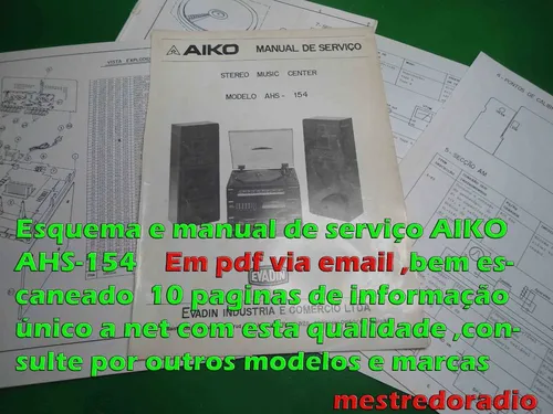Esquema E Man Serviço Aiko Ahs-154 Ahs154 Em Pdf Via Email (Usado)