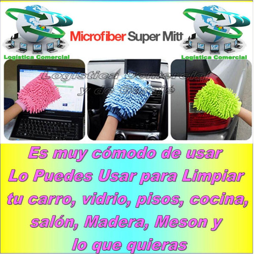 Set (2) Limpia Facil Rapido Super Mitt Guante Microfibra Tv