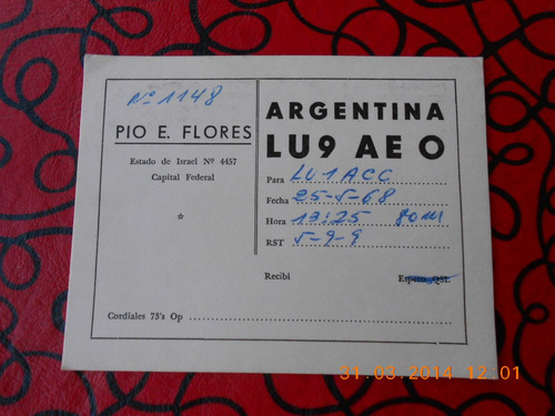 Postal Y Sello Postal Radio Aficionado De Cap. Fed. 1968