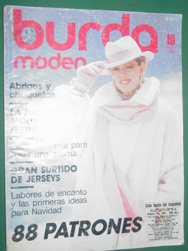Revista Burda Moda Ropa Costura Vintage 10/86 Sin Moldes