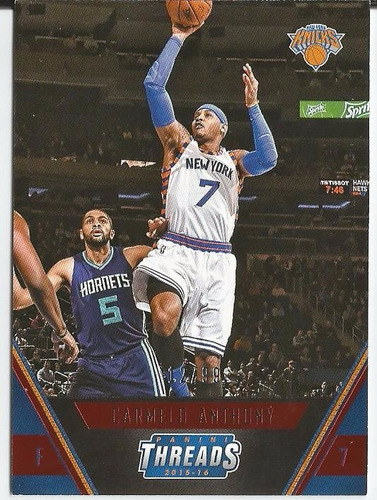 2015-16 Panini Threads Proof Red /99 Carmelo Anthony Knicks